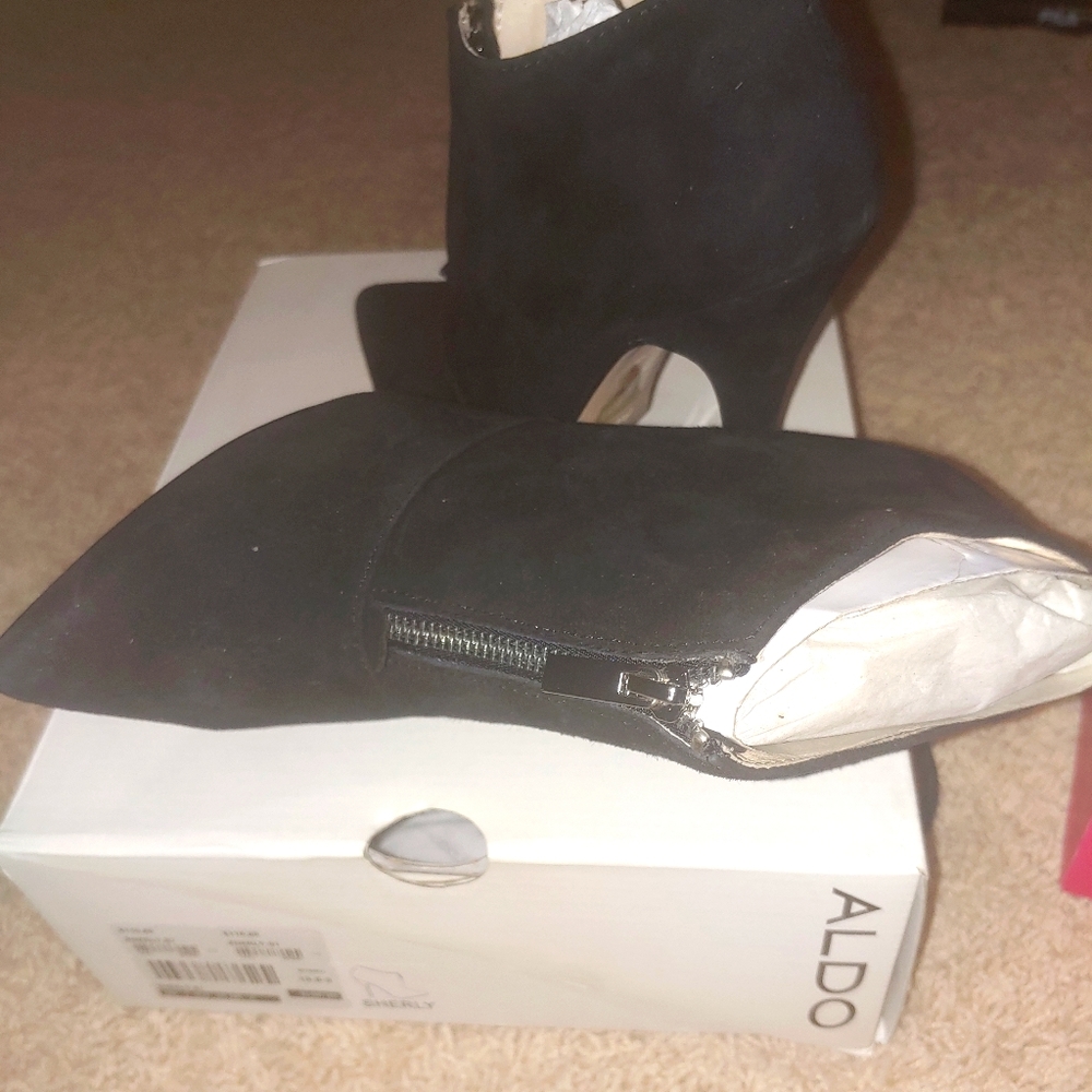 Black suede booties